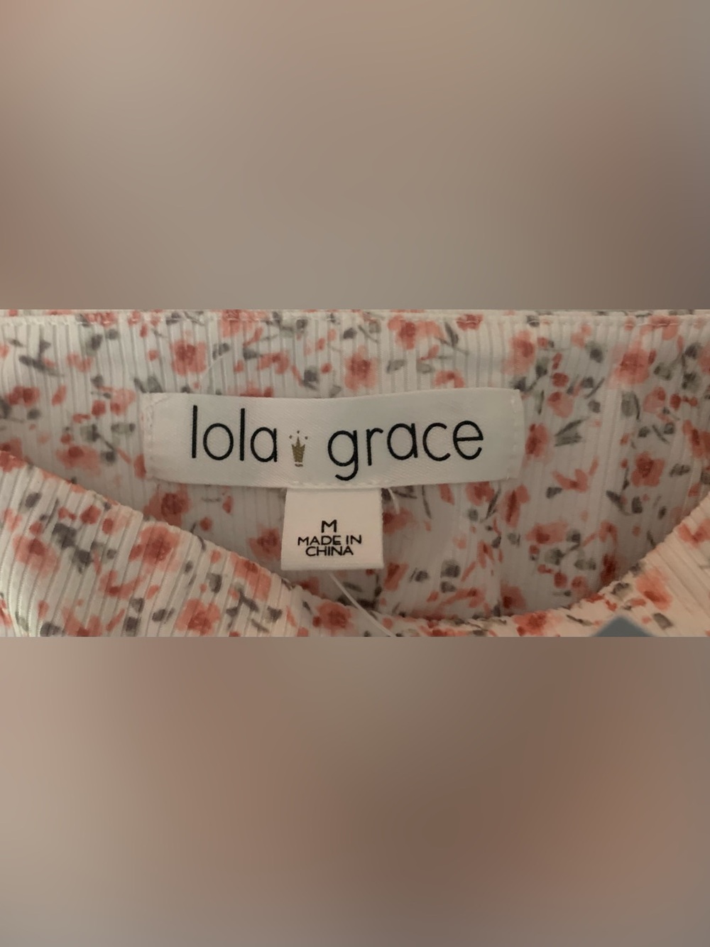 Women's Square Neck Floral Tank Top - Pink Ivory NWT - Medium - Picture 2 of 6